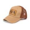 Curved Brim Mesh Trucker Hat PAPA Leather Label Casual Dad Hat Retro Trucker Cap  For Men