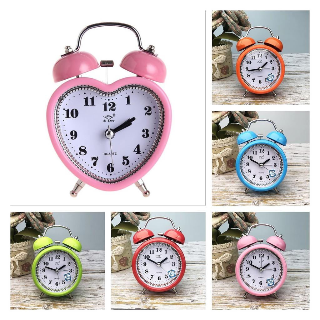 Fashionable 3in Personalized Metal Bell With Night Light Bedside Clock Alarm