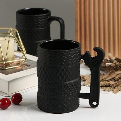 Industrial Style Tire Ceramic Water Cup Large Capacity Coffee Cup Novelty Mug  Office Use