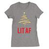 Lit Af Unisexs Tshirt Christmas Funny Top Rude Cool Swag Gift Present Filler