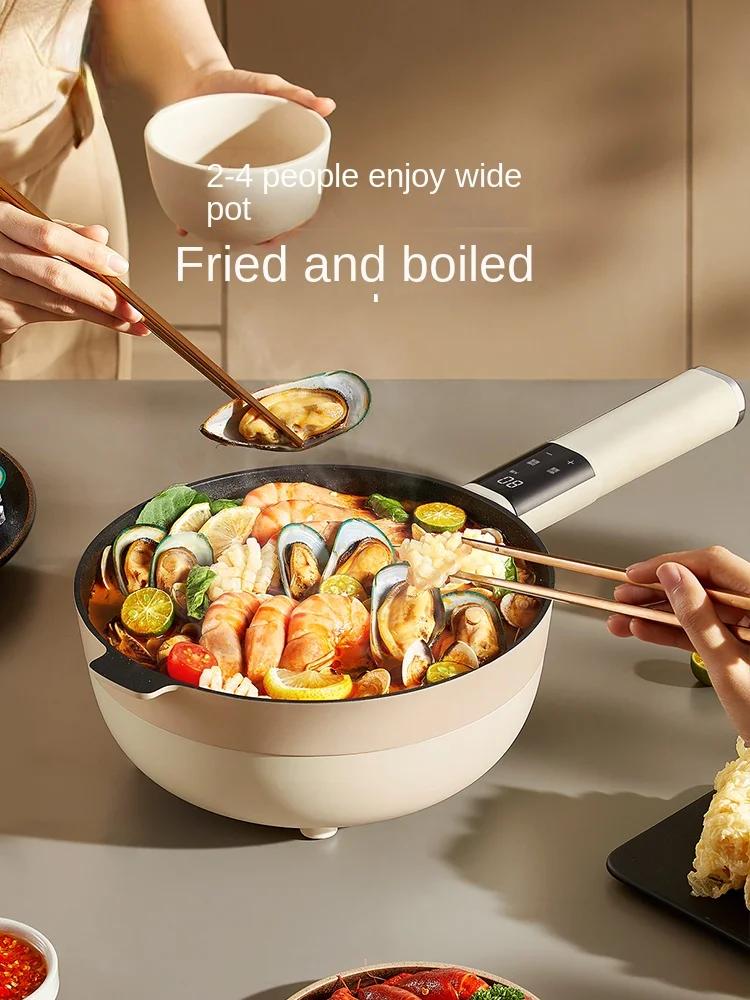 Multi Cookers 220V Electric Wok with Multi-function Electric Hot Pot for Home Dormitory, Stir-fried Vegetable Pot