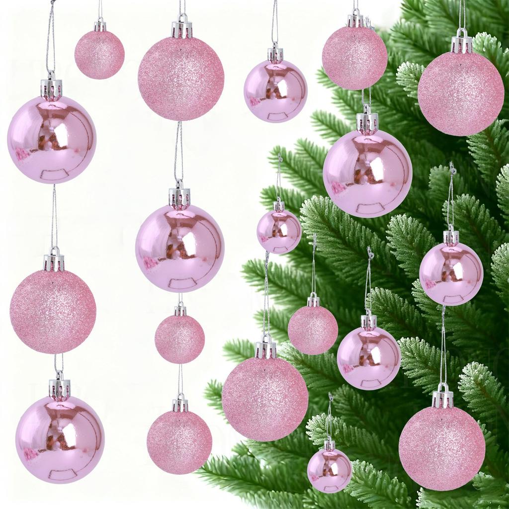 44-teiliges goldenes Weihnachtsbaumschmuck-Set Mattes und Glitzer-Finish zur Dekoration des Weihnachtsbaums Stabile Kunststoffkugeln mit Aufhängeschnüren