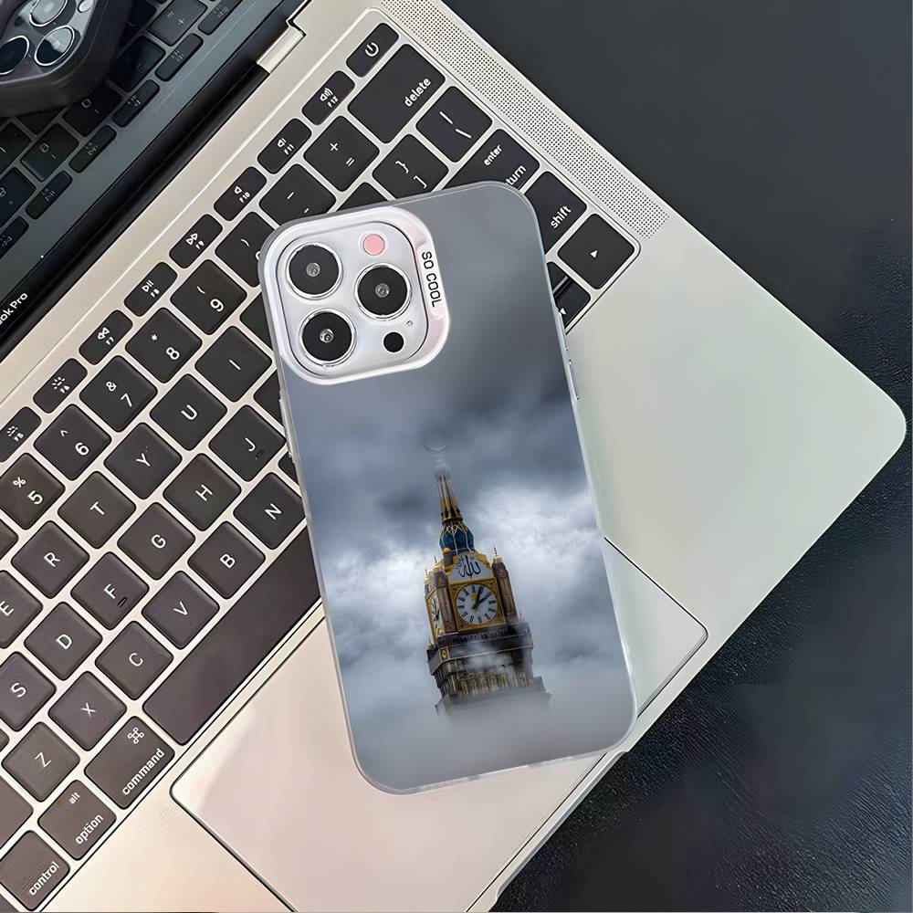 Moslimský a Kaaba Pouzdro na telefon Pro iPhone 17,16,15,14,13,12,11,Pro,XS,Max,Plus,Mini,SE4,E Bílé Matné Nárazuvzdorné Kryt