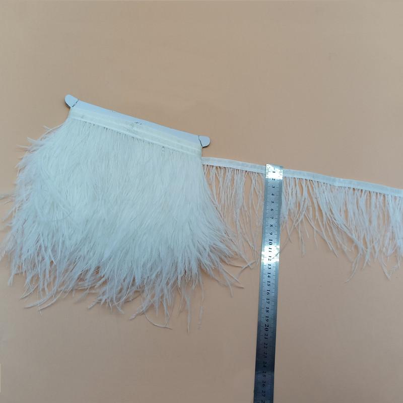 Feather1meter Dyed Colorful Ostrich Feathers Trim Ribbon for Dress Clothing Decoration Sewing Needlework Handicraft Accessories10-15cm
