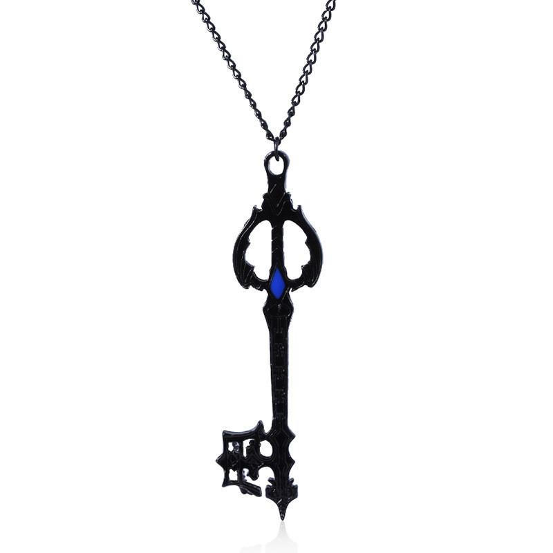Kingdom Key Hearts Shape Keychain Alloy Necklace Pendant Jewelry Gift Fashion