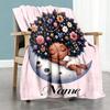 Good Night Flower Girl Personalized Name Blanket Throw Personalized Blanket Warmthful Decor Throw For Home Decor Chair Bed Seaside for All Occasions