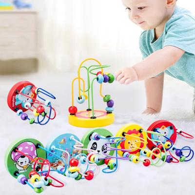 Brinquedos para bebês Montanha-russa de madeira Labirinto de contas Ábaco Brinquedos de matemática Brinquedos educativos para crianças de 1 a 3 anos