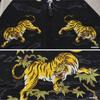 [Yoshida Yu] Reversible Sukajan Jacket, 2-Way Japanese Tiger Embroidery Long Sleeve Souvenir Bomber Outerwear, Black, size L