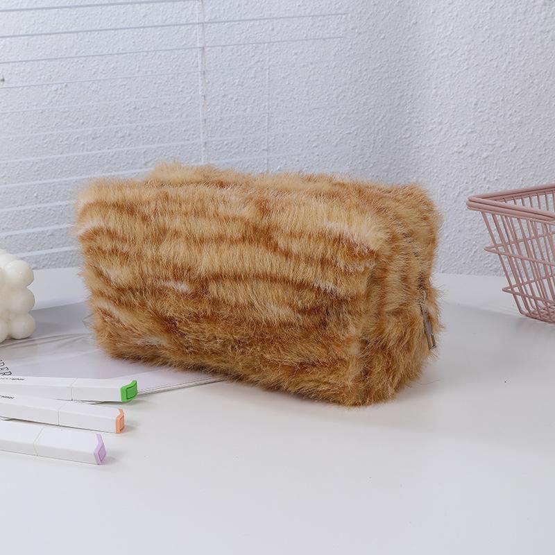 Chlupatá plyšová kosmetická taštička s leopardím potiskem, velkokapacitní, růžové kosmetické pouzdro, zipová taška, organizér na toaletní potřeby, pouzdro pro ženy a dívky