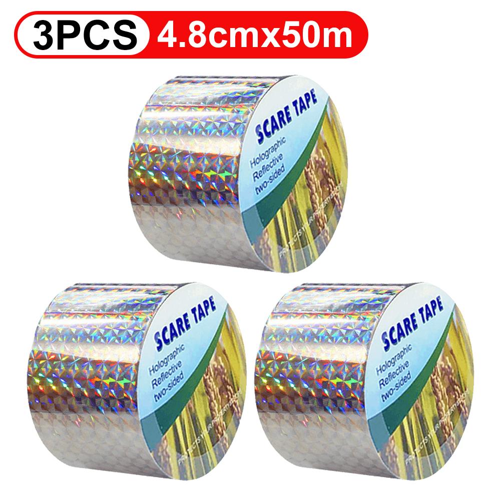Bird Scare Tape Reflective Bird Tape Double Side Bird Repellent Flash Tape for Scare Pigeon Gulls Crows for Garden Farm