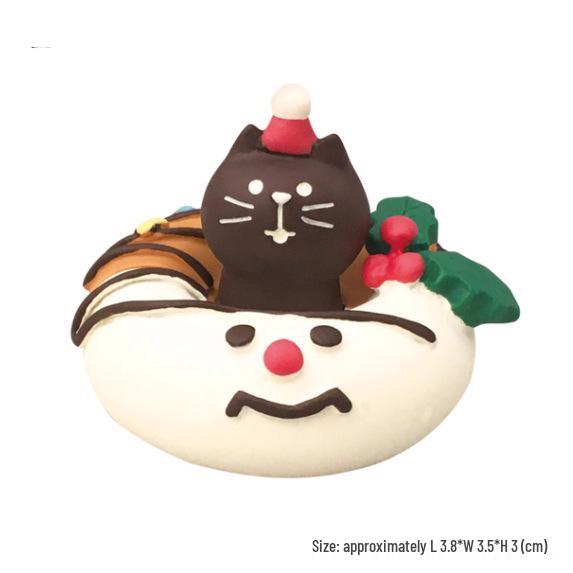 Scatola Regalo Slitta di Natale Creativa con Gatto Giapponese Scena in Miniatura Fai-da-te per Fotografia e Ornamenti Zakka