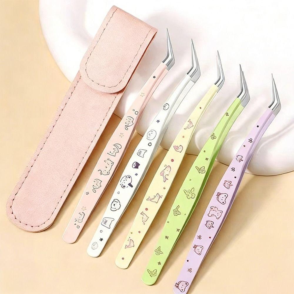 High Precision Lashes Extension Tweezer Stainless Steel Eyelash Curler Extensions Grafting