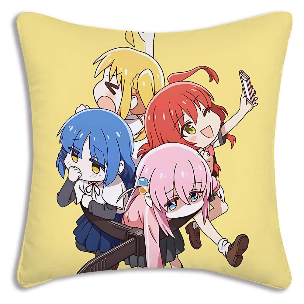 Anime B-Bocchi the Rocks Pillow Covers Cartoon Sofa Decorative Home Double-sided Printing Short Plush Cute Cushion Cover