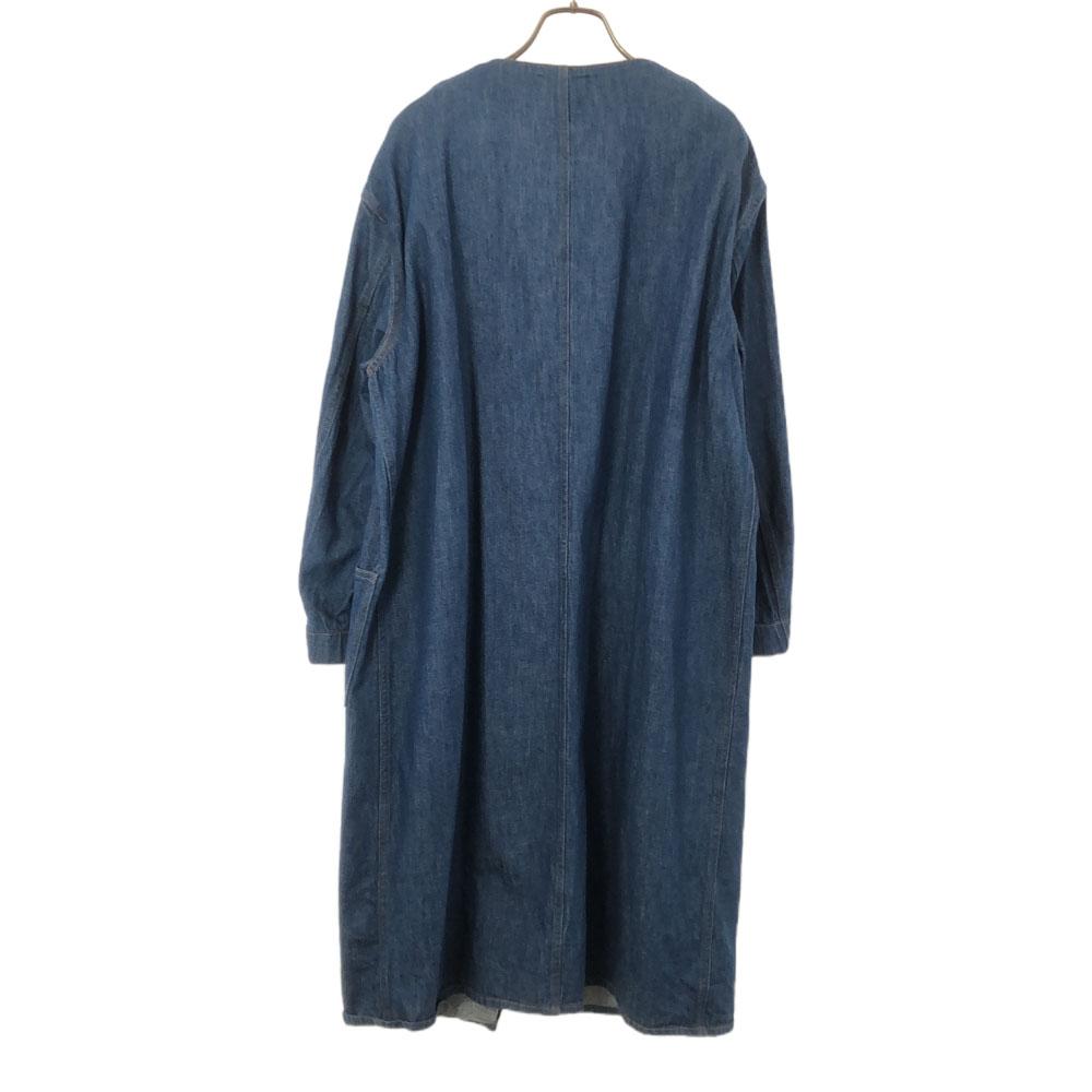 WESTOVERALLS made in Japan collarless long Denim coat F Women Used