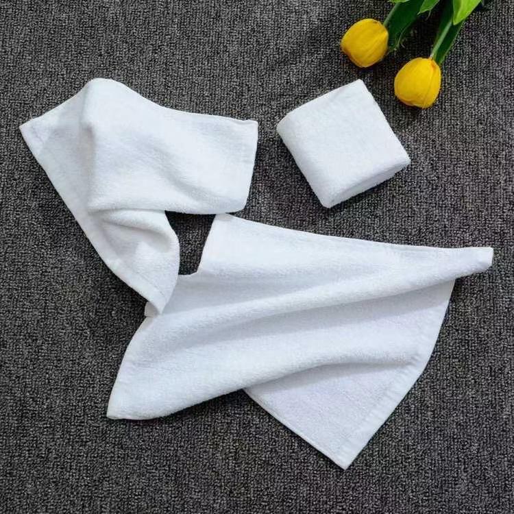 Thickened White Guesthouse Towel - Absorbent 21s Yarn Bath and Face Towel
