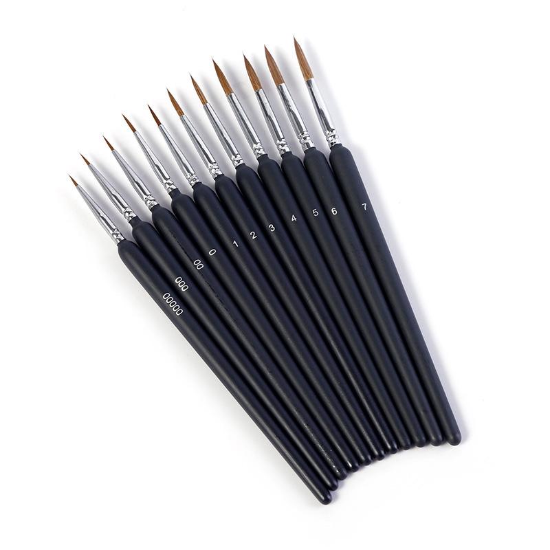 Wolf Hair Fine Tip Brush for Gouache, Watercolor & Acrylic - Wooden Handle