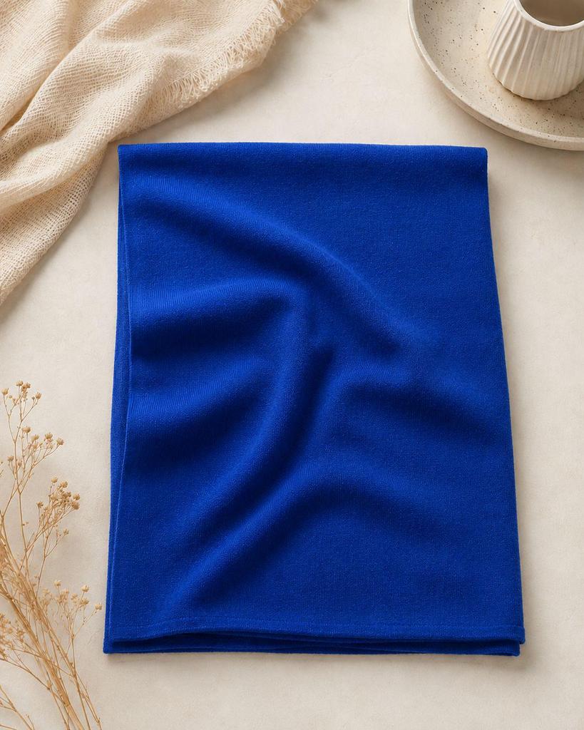 Men's Korean Style Wool Knitted Scarf – Solid Color, Casual, Warm Neck Warmer for Autumn & Winter