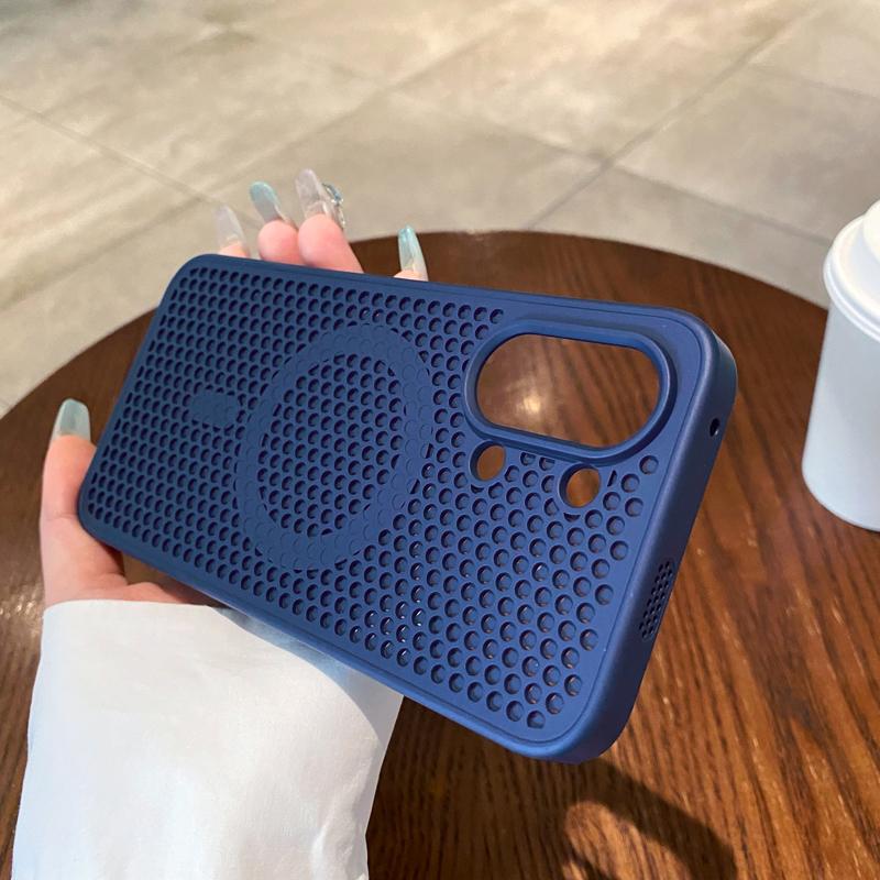 For POCO X8 Pro Max Case Honeycomb Structure Heat Dissipation Breathable Magnetic Anti-Fingerprint Comfortable Grip Back Cover