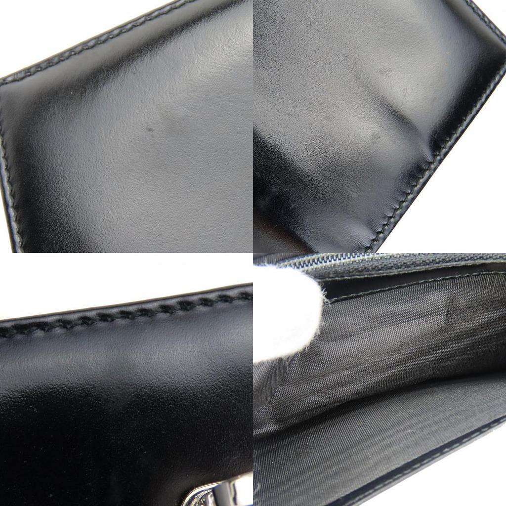 Used Salvatore Ferragamo Purse IE229238 Gancini Calfskin Black Bifold Wallet