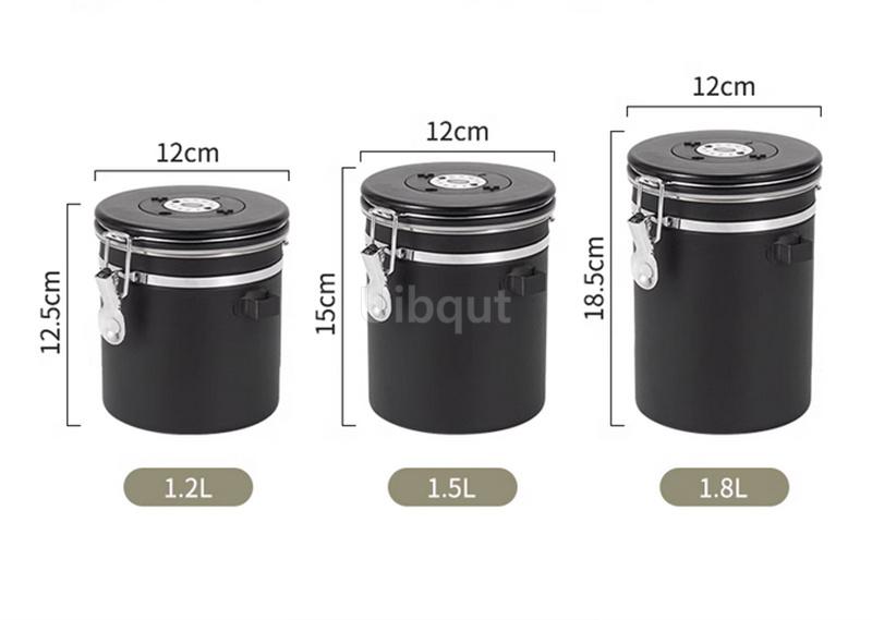 Stainless Steel Coffee Canister Coffee Bean Storage Airtight Containers with Date with Spoon Vent Valve Kitchen Food Storage Jar
