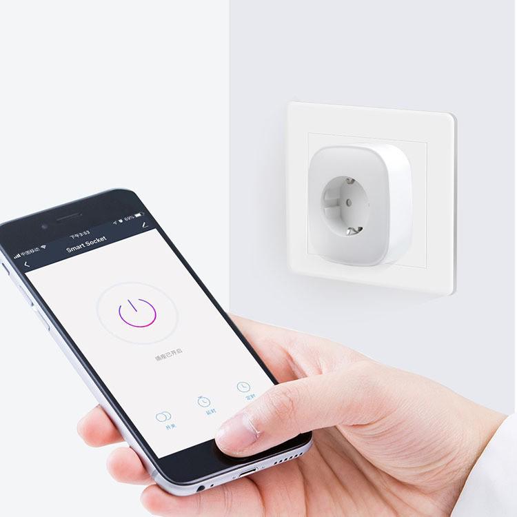 Google Home Compatible EU Smart Socket with HomeKit, Matter, Tuya, WiFi & Zigbee Integration.