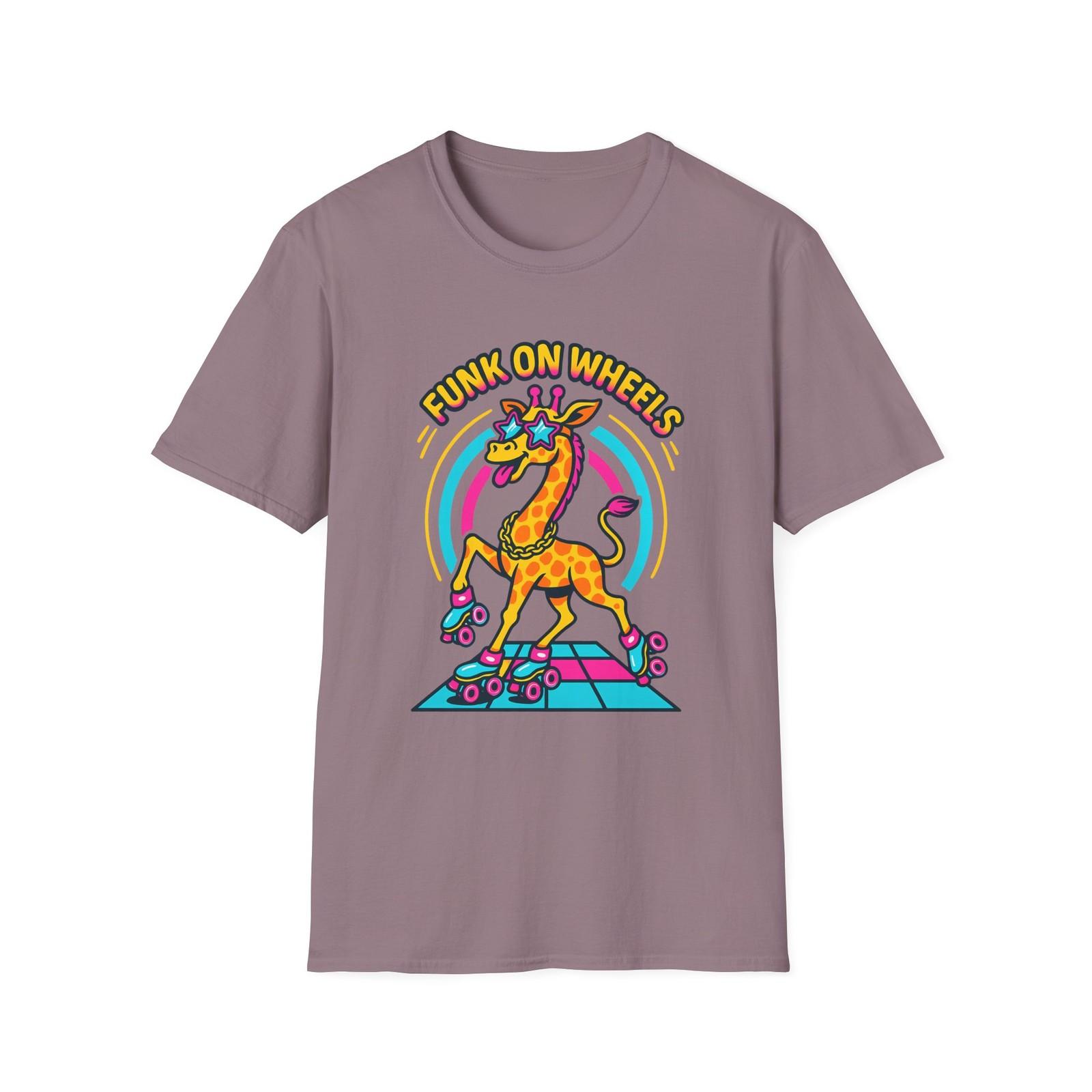Unisex Softstyle T-Shirt Mens Womens Tees Top Roller Skating Giraffe Disco Stars Funky Animal Tee M