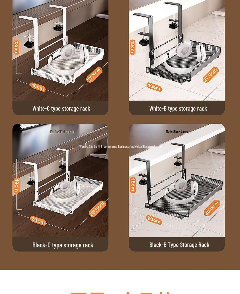 Podstolová organizérka na káble - Bezvŕtací organizér drôtov pre počítačové stoly