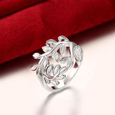 Pretty Woman Luxury Jewelry 925 Sterling Silver Fine Retro Elegant Leaf Rings Fashion Party Gifts Charm Wedding