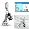 Charms Plata De Ley 925 copper Original Devil's Eye Perfume Bottle Bow Silicone Spacer Beads Women Bracelet DIY Zircon Pendants