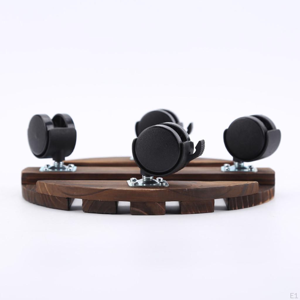 Caddy Rolling Pot Holder Round Flowerpot Cart with Locking Wheels