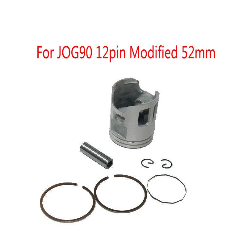 Motorcycle JOG90 Modified Piston Set Rings 52mm 0.25/0.5/0.75mm (12mm Pin) For Yamaha 90cc 2 Stroke Scooter Monarelli JOG90 4DM