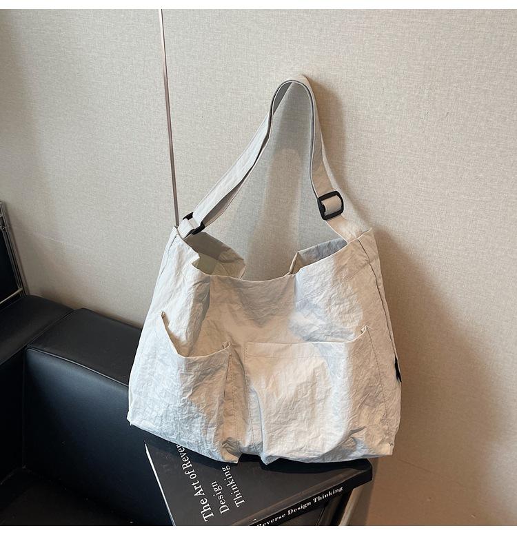 Summer small bag women's versatile shoulder oblique span bag casual tote retro tote solid color bag