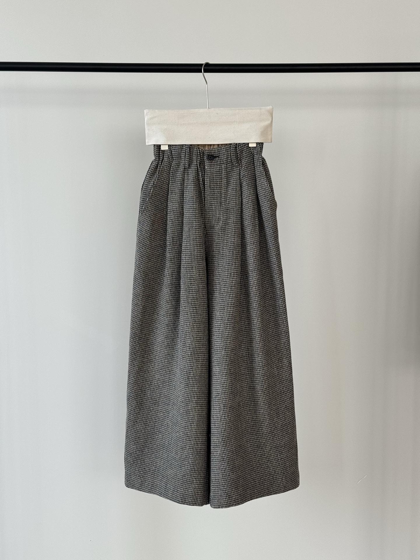 

UMA Houndstooth Linen Wool Wide-Leg Pants Medium чёрный/белый