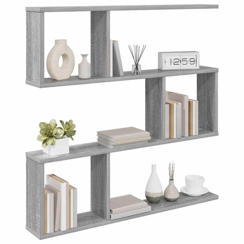 Wall Shelf Sonoma Grey 80 x 12 x 79.5 cm Engineered Wood
