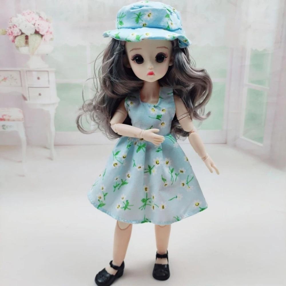 Oblečení pro 1/6 BJD panenku Roztomilé šaty Sukně Pokrývka hlavy 30cm Princezna Panenka Ležérní Kostým Oblečení Doplňky pro panenky Dívka DIY Hračka Dárky