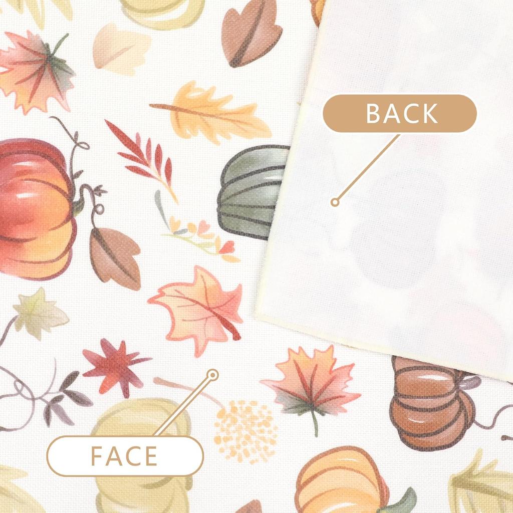 OWENIE Fall Table Runner for Kitchen Dining Table, Thanksgiving Autumn Printed Harvest Pumpk Maple Leaves Textured Fabric Halloween Holiday Home