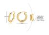 Wind stainless steel geometric large plain ring earrings plated with 18k gold simple earrings women's multi-specification 2mm, 4mm