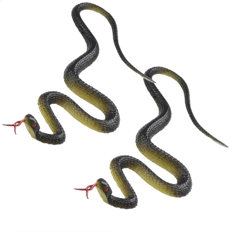 1/2pc Fake Snake Prank Toy Scary Simulation Rubber Anaconda Halloween Party Trick Toys Cosplay Costume Props Accessories 22cm