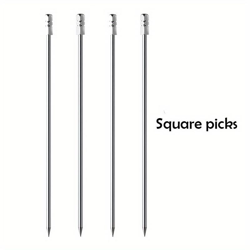 

4pcs Stainless Steel Cocktail Picks Fruit Picks Cocktail Sticks For Bar Pub Club Restaurant And Home Use Drinkware Accessories