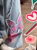 Women's Plus Size Retro High-Waist Loose Fit Butterfly Patchwork Wide-Leg Jeans