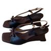 Niche fashion open-toed bow wedge heel sandals for women, summer comfortable and versatile, not tired, sandals for women