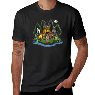 Cryptozoology Cryptids Camping Tshirt Plain Sports Fans Boys Whites Heavyweights Mens Graphic Tshirts Big and Tall