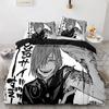 Jujutsu Kaisen Zestaw Pościeli Pojedynczy Bliźniak Pełny Queen King Size Anime Zestaw do Łóżka Aldult Kawaii Kid Sypialnia Zestawy Poszewek na Kołdrę Druk 3D 044