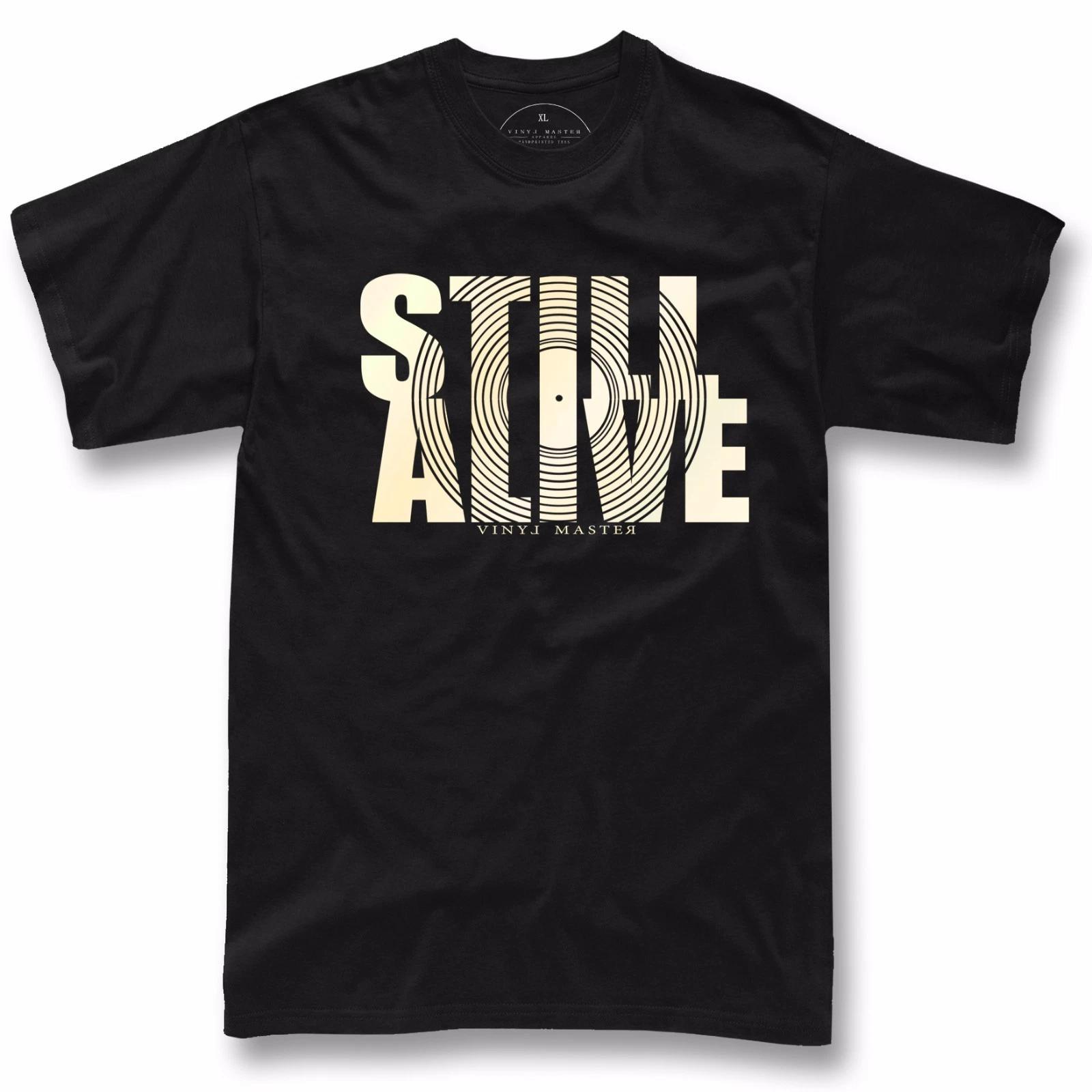

Vinyl retro T shirt analog dj gift turntable technics still alive T shirt S