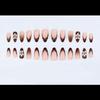 French Tip False Nail Fall Flower Engraved Print ABS Long Lasting for Special Occasion Comfortable Wear