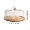 Bamboo Cake Stand with Dome Bread Storage Appetizer Plate Holder Serving Tray for