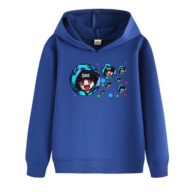 

2025 New Fashionable and Versatile Omz Printed Hoodie for Children, Casual Set for Boys and Girls, Top for Spring and Autumn 100