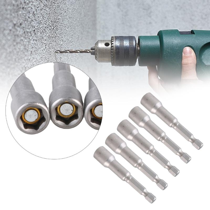 1/4"Socket Strong Magnetic Hexagons Nut Driver for Stable Drilling for DIY Projects Easily Fit Into Various Condition