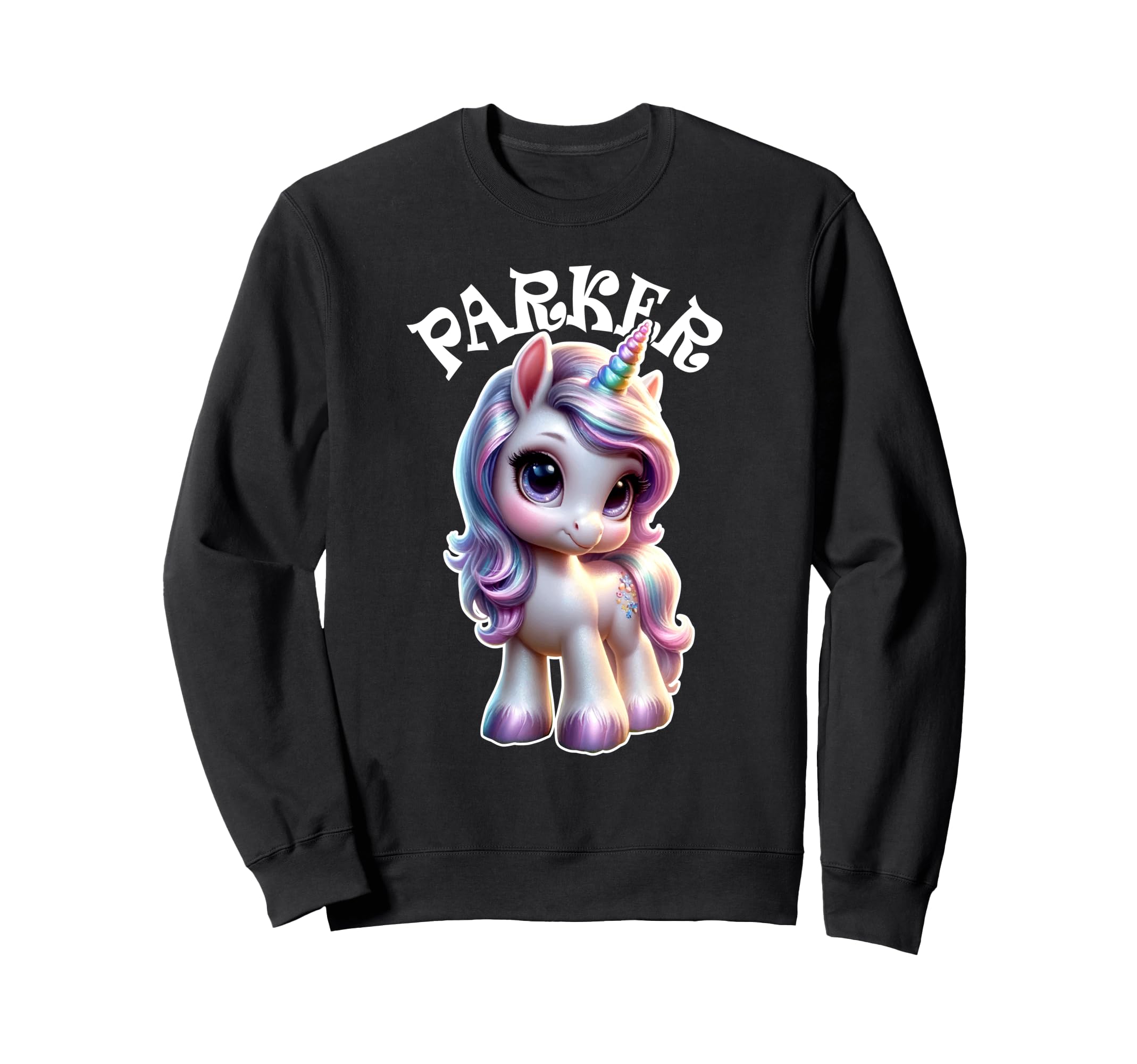 

Parker Cute Unicorn Design Girls Name Hoodie Sweatshirt