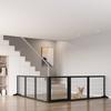 Wooden Pet Gate, Freestanding Dog Security Barrier with Two Support Feet - Black